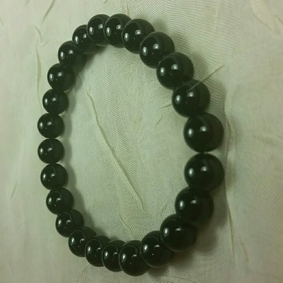 Bracelet 5mm black round bead - Picture 3 of 5